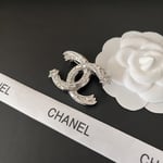 Chanel Cc Brooch Silver With Stones Attached And Two Stars
