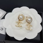 Chanel Cc Pearl Earrings