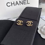 Chanel Cc Gold Earrings