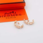 Hermes Chaine D’Ancre Enchainee Earring Rose Gold