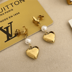 Louis Vuitton Lv Heart Earrings Gold M01011