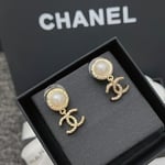 Chanel Cc Pearl Earrings
