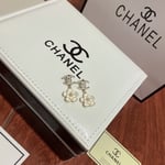Chanel Flower White Earrings