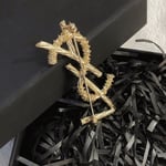 Saint Laurent YSL Brooch Gold