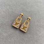 Louis Vuitton Gold Padlock Earrings