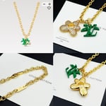 Louis Vuitton Lv Blooming Necklace Gold With Green M01867