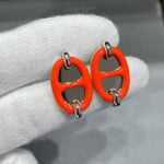 Hermes Mini Maillon Earrings Red