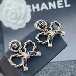 Chanel Metal Earrings Gold And Black