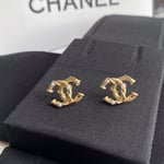 Chanel Cc Gold Earrings