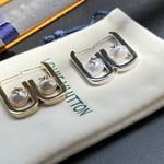Louis Vuitton My Lv Chain Pearls Earrings Silver