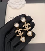 Chanel Cc Gold Earrings