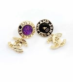 Chanel Purple Earrings