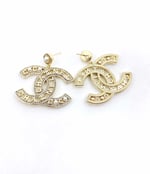 Chanel Cc Gold Earrings