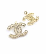 Chanel Cc Gold Earrings