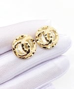 Chanel Cc Button Clip-On Earrings
