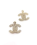 Chanel Cc Gold Earrings