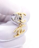 Chanel Cc Triple Earrings
