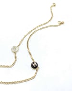 Chanel Logo Cc Necklace In Gold Metal Black Resin
