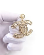 Chanel Cc Gold Earrings