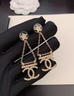 Chanel Star Strass Drop Earrings