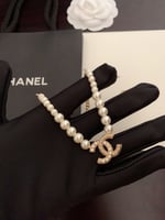 Chanel-Inspired Pearl & Gold Metal Necklace