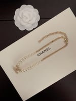 Chanel-Inspired Pearl & Gold Metal Necklace