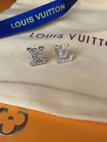 Louis Vuitton Logo Dinamond Earrings