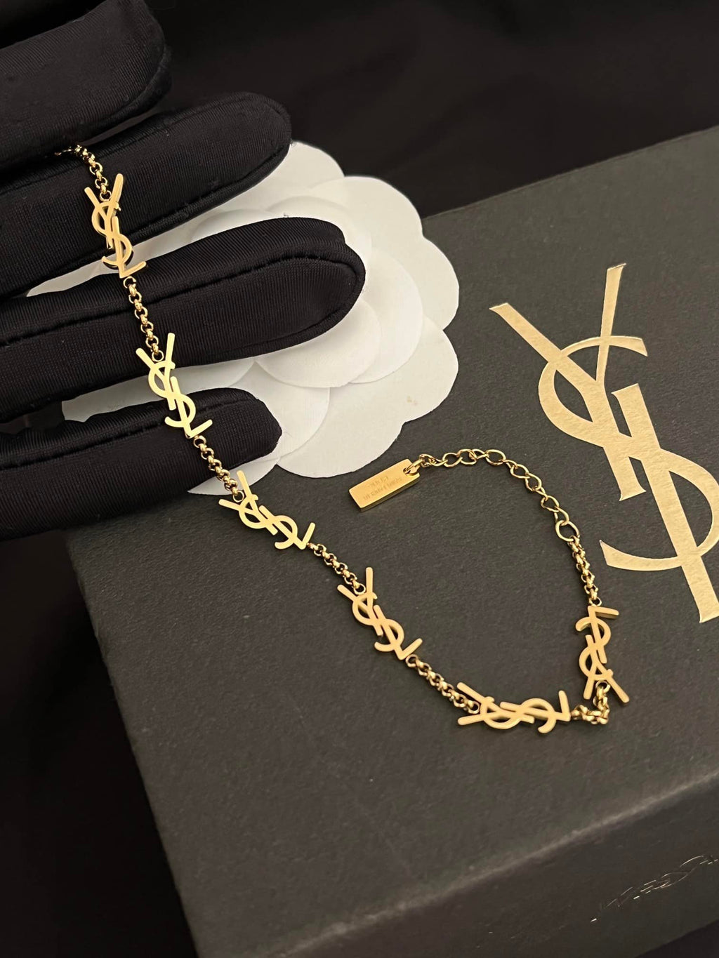 Saint Laurent Cassandre Bracelet Gold Tone
