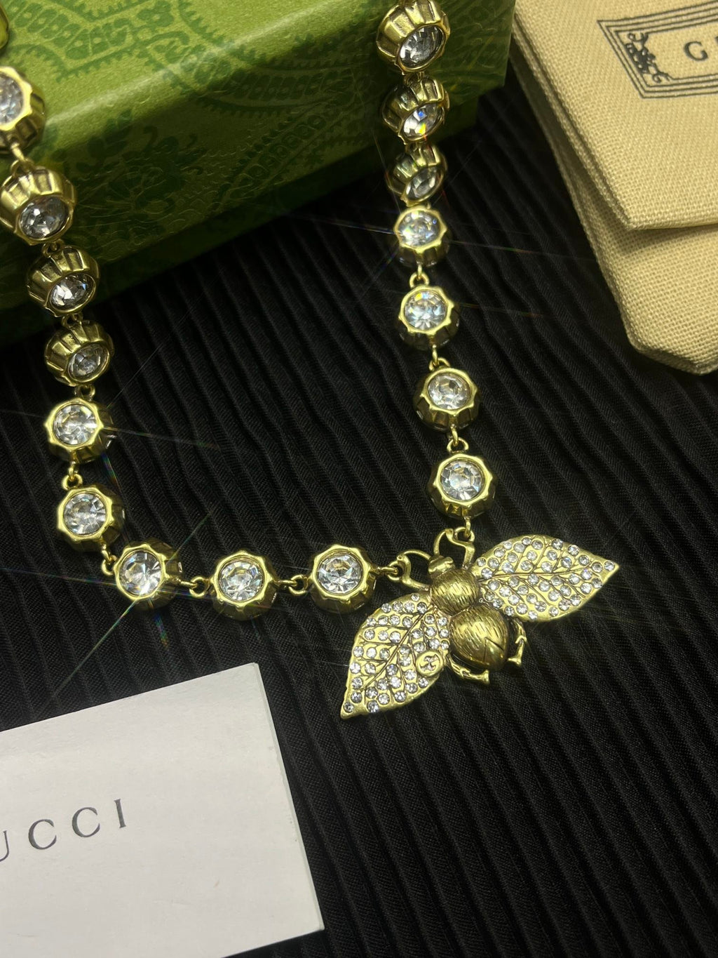 Gucci Bee Necklace With Crystals In Gold ‎629989 J1D50 8062