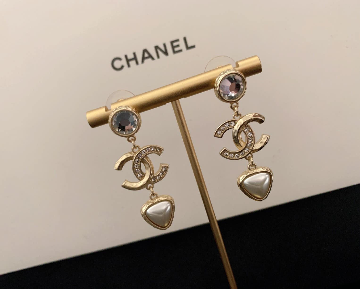 Chanel Cc Gold Earrings