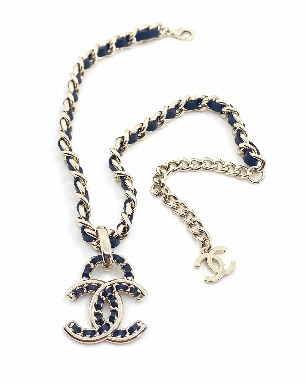Chanel Metal Chain Cc Choker Necklace Gold