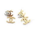 Chanel Cc Triple Earrings