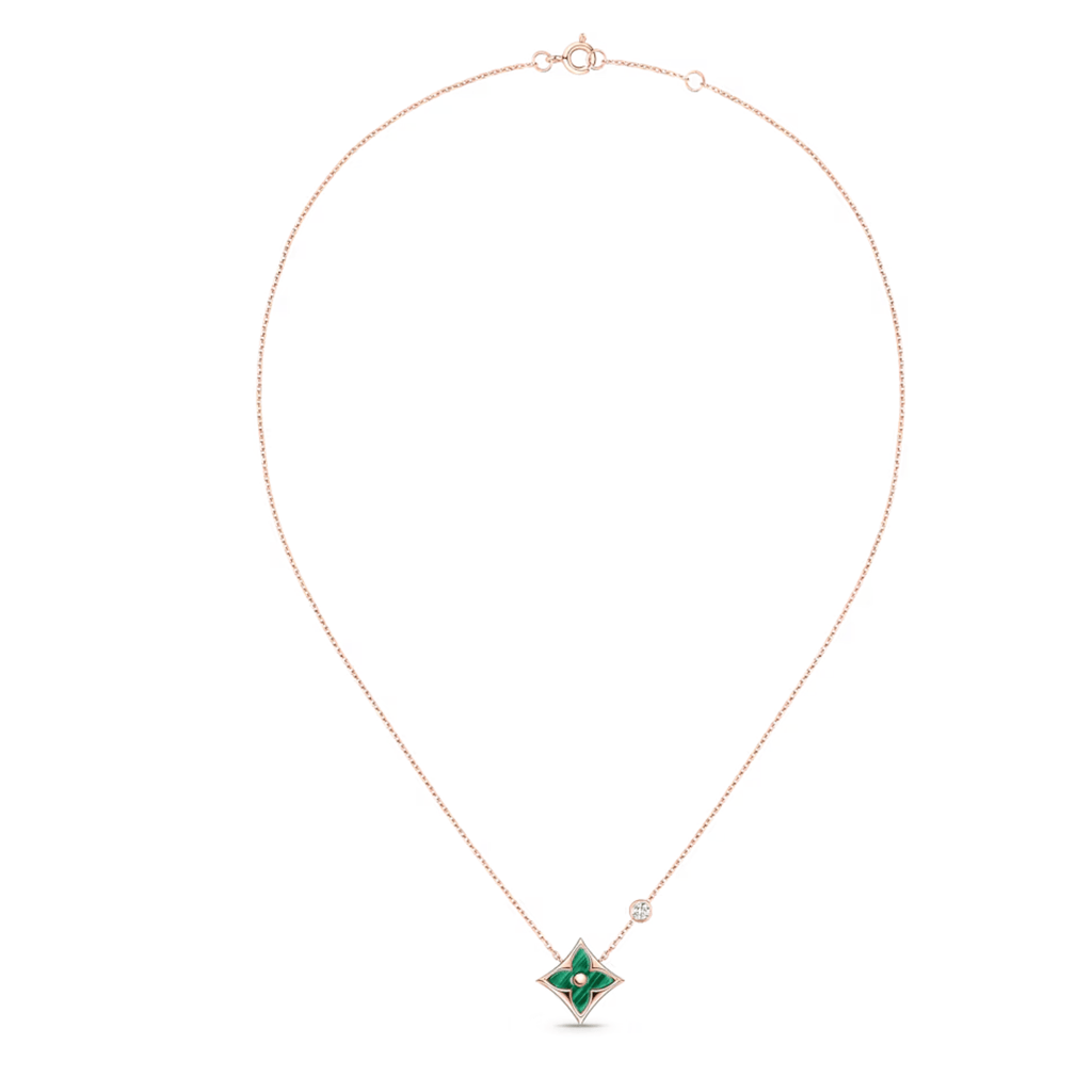 Louis Vuitton Color Blossom Bb Sun Pendant Necklace Green Q93619