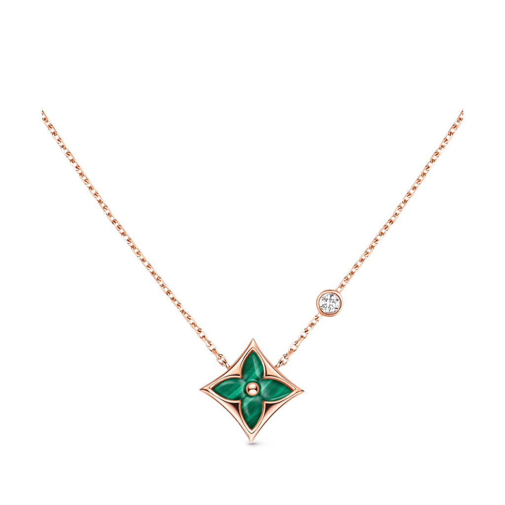 Louis Vuitton Color Blossom Bb Sun Pendant Necklace Green Q93619