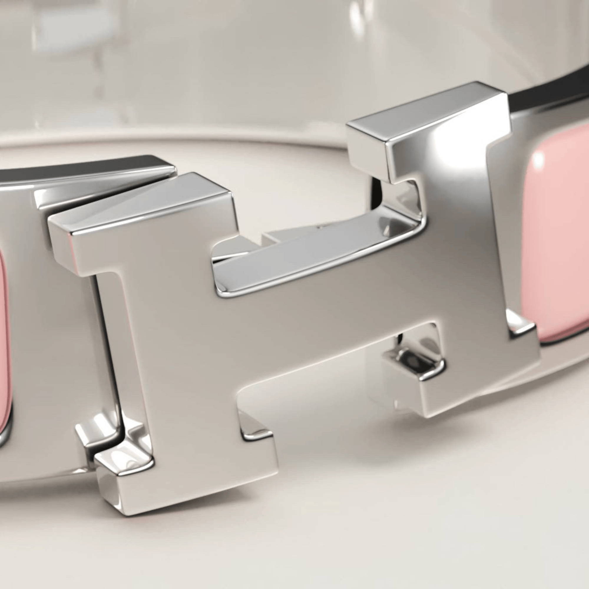 Hermes Clic H Bracelet in Silver and Pink