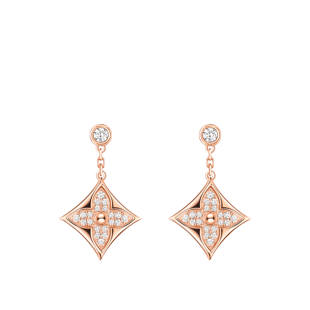 Louis Vuitton Color Blossom Star Earrings Pink Gold Q96809