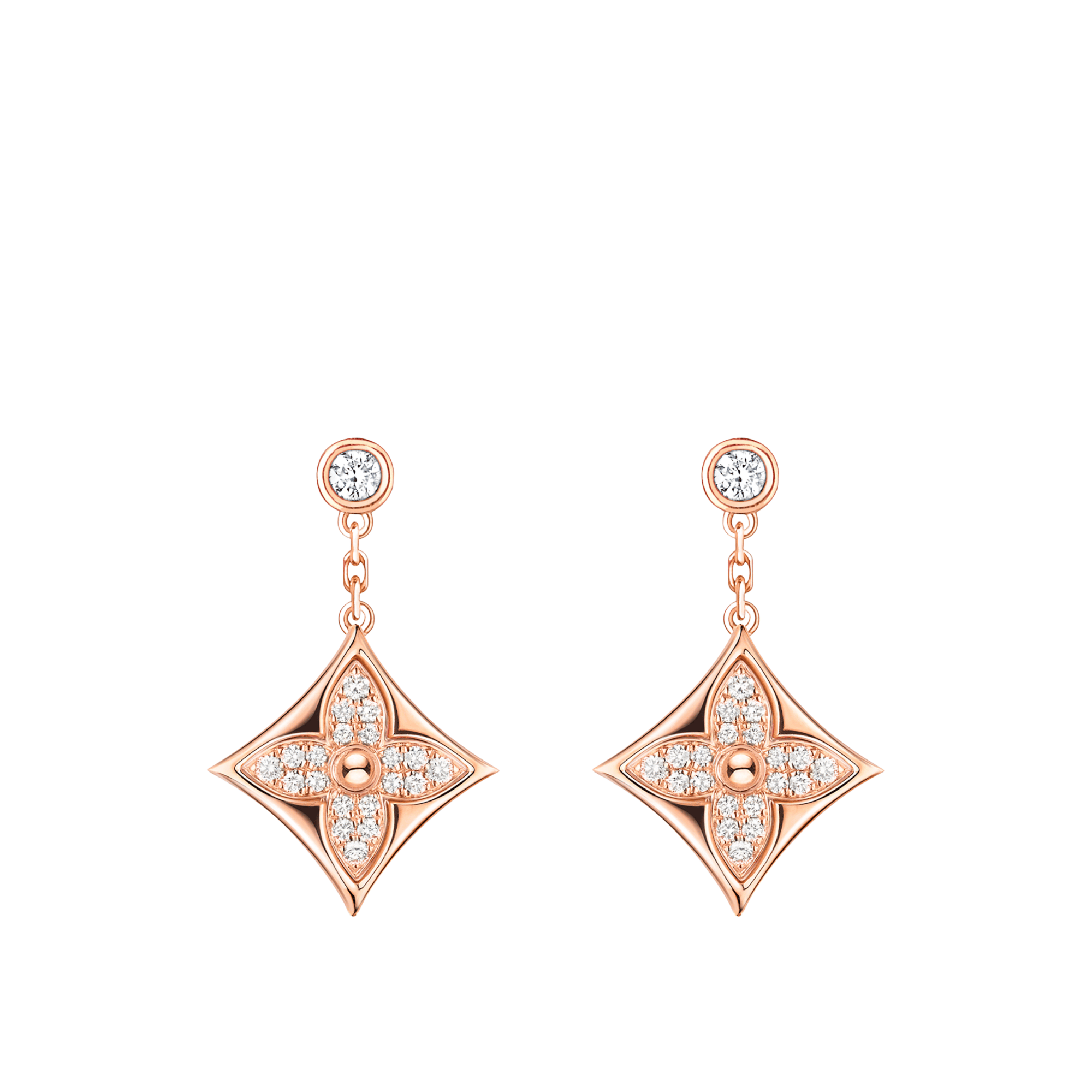 Louis Vuitton Color Blossom Star Earrings Pink Gold Q96809
