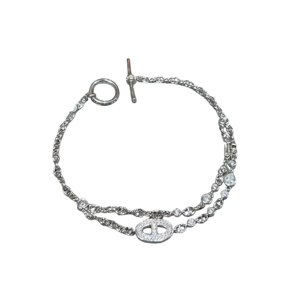 Hermes Crystals Bracelet Silver