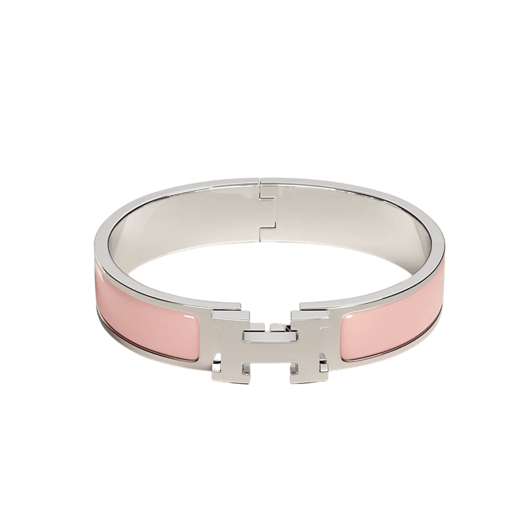 Hermes Clic H Bracelet in Silver and Pink