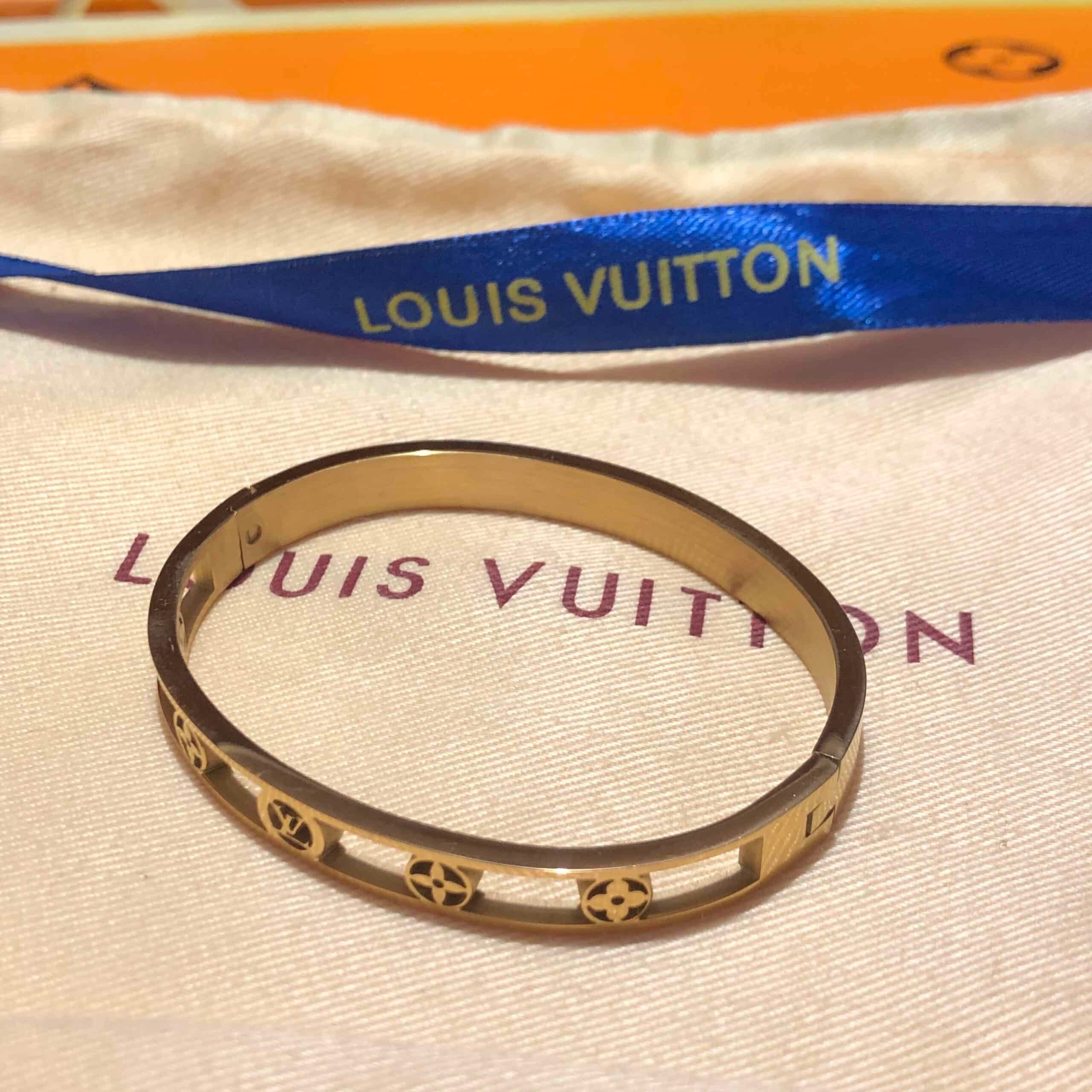 Louis Vuitton Monogram Cuff Gold Bracelets