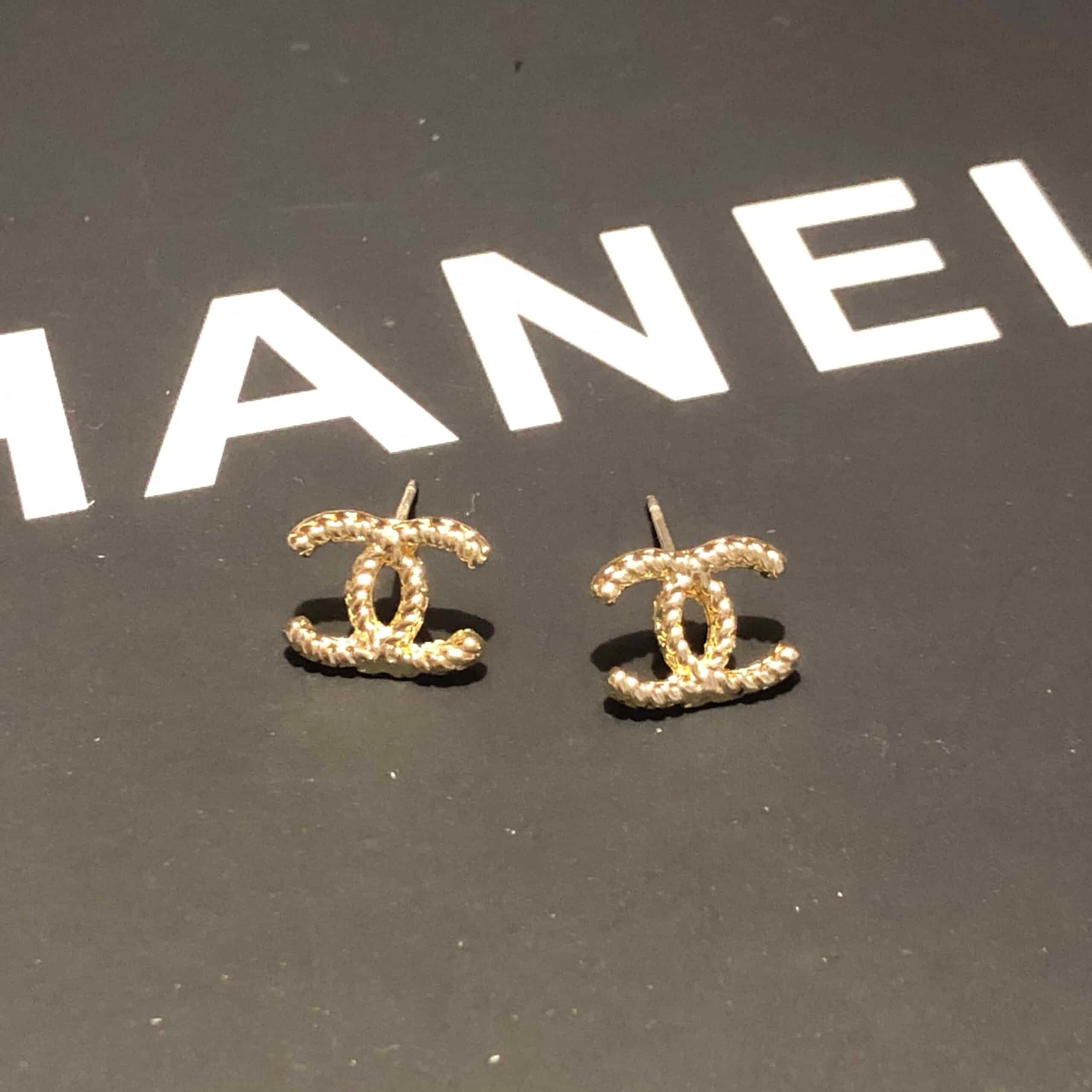 Chanel Cc Earrings Gold