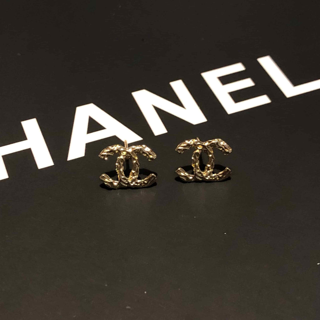 Chanel Cc Earrings Gold
