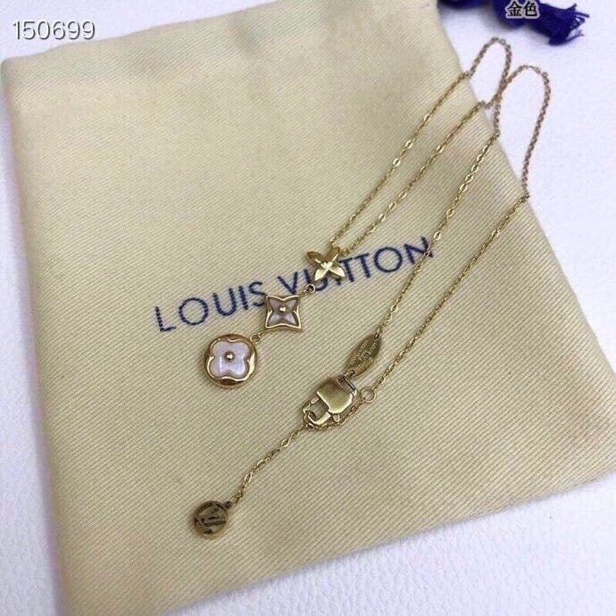 Louis Vuitton Color Blossom Lariat White Mother-Of-Pearl And Diamond Necklace Q94262