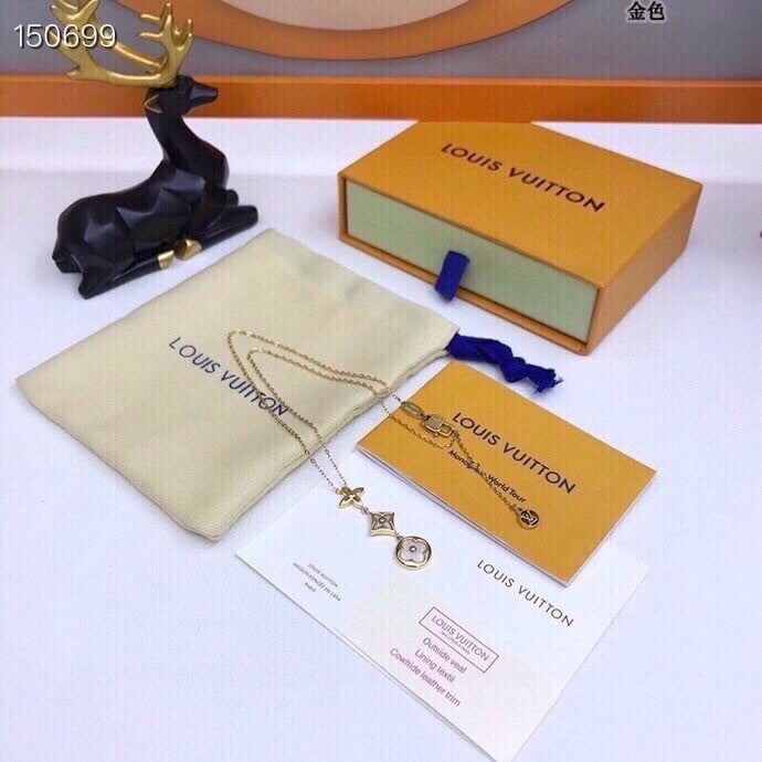 Louis Vuitton Color Blossom Lariat White Mother-Of-Pearl And Diamond Necklace Q94262