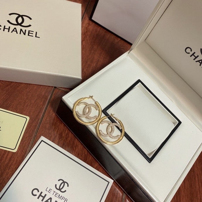 Chanel Gold Cc Earrings