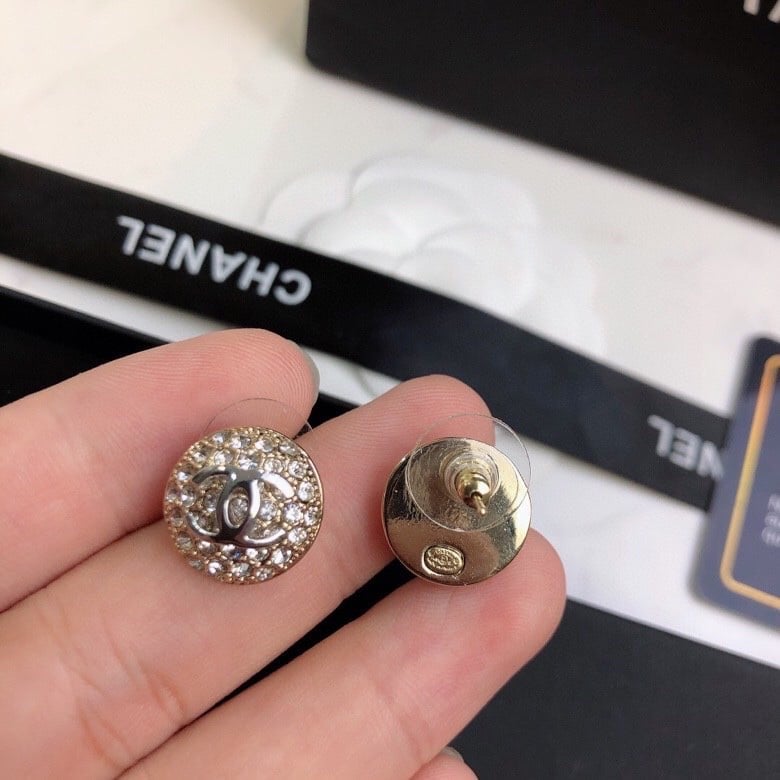 Chanel Button Earrings