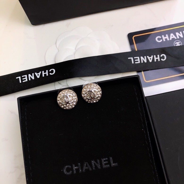 Chanel Button Earrings