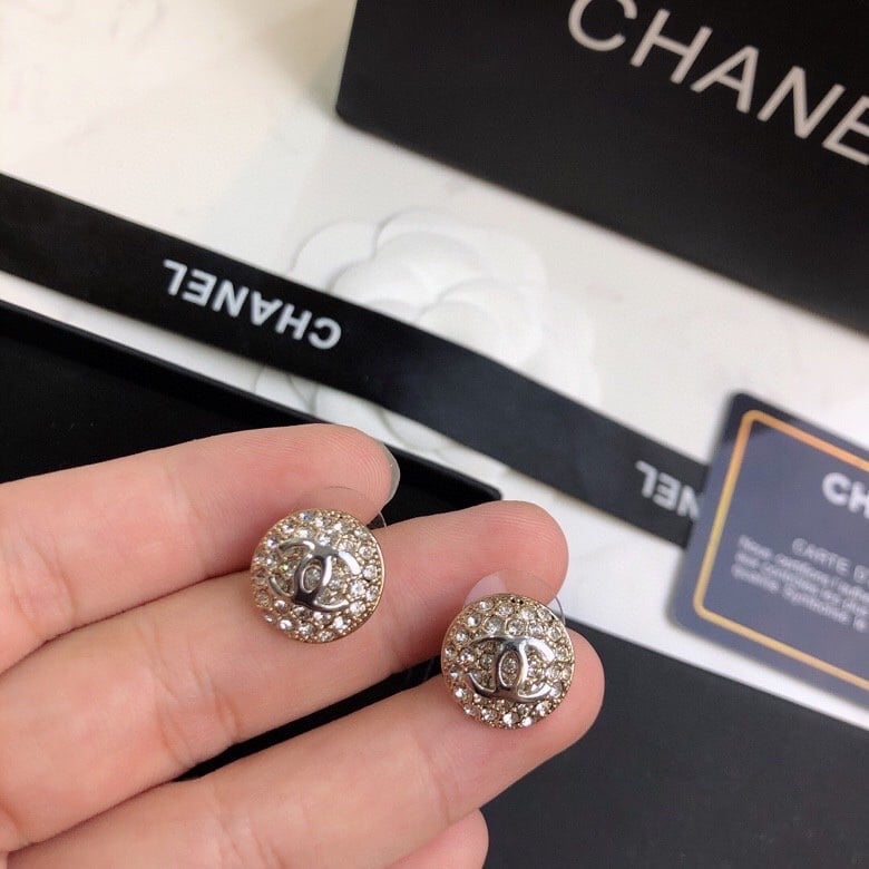 Chanel Button Earrings