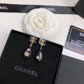 Chanel Cc Black Earrings