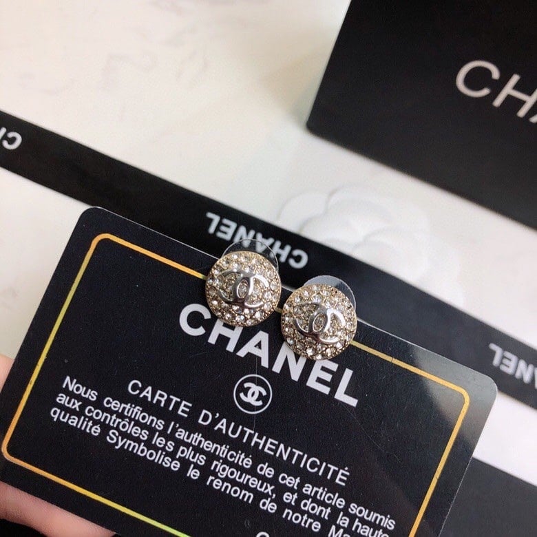Chanel Button Earrings
